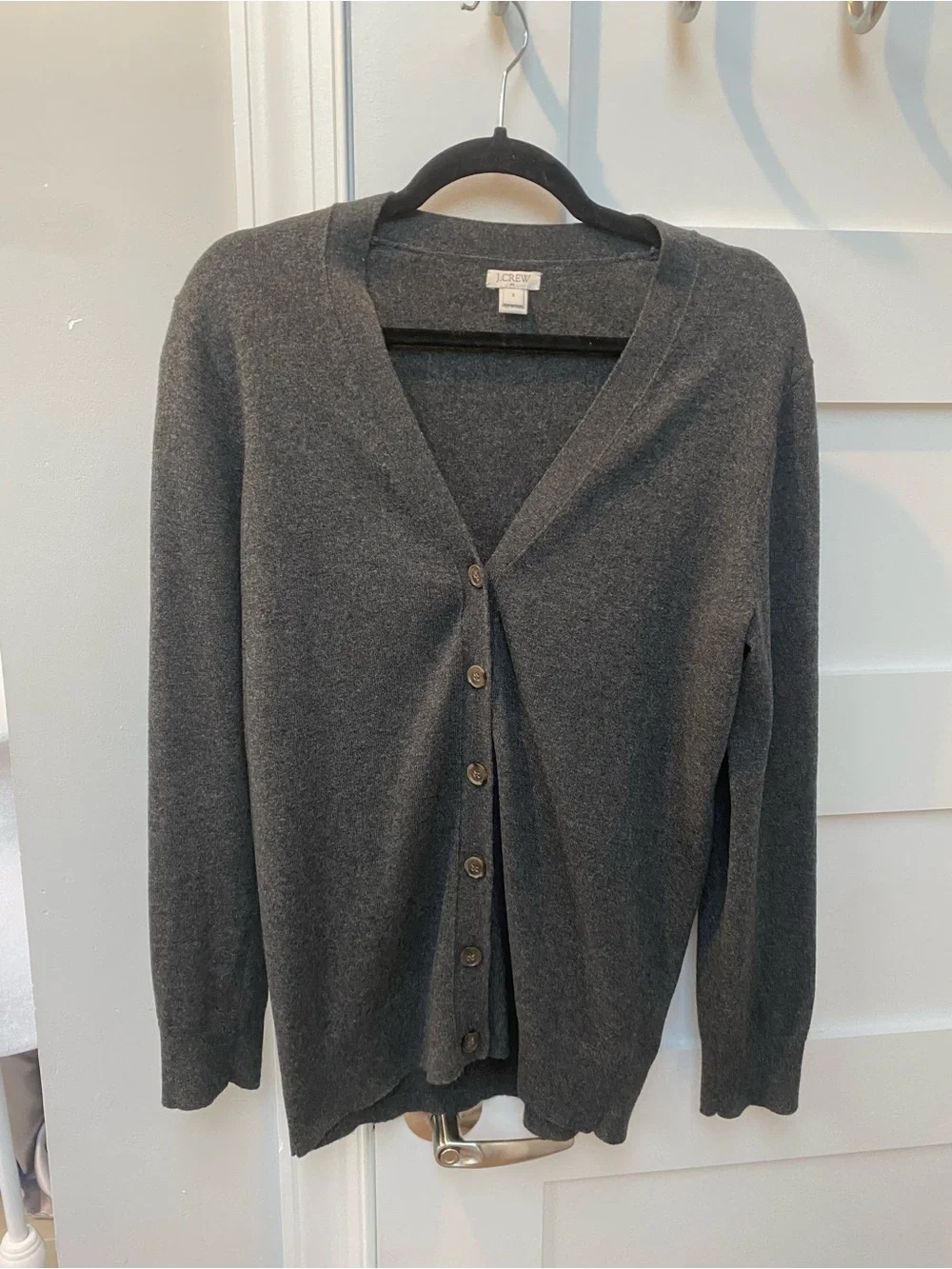 J. Crew dark gray wool blend button down cardigan